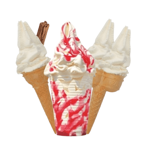 Three Mr Whippy cones